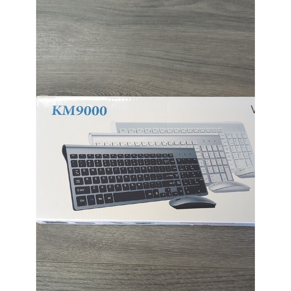 KM9000 TopMate Wireless Keyboard Combo Ultra Slim Gray Black